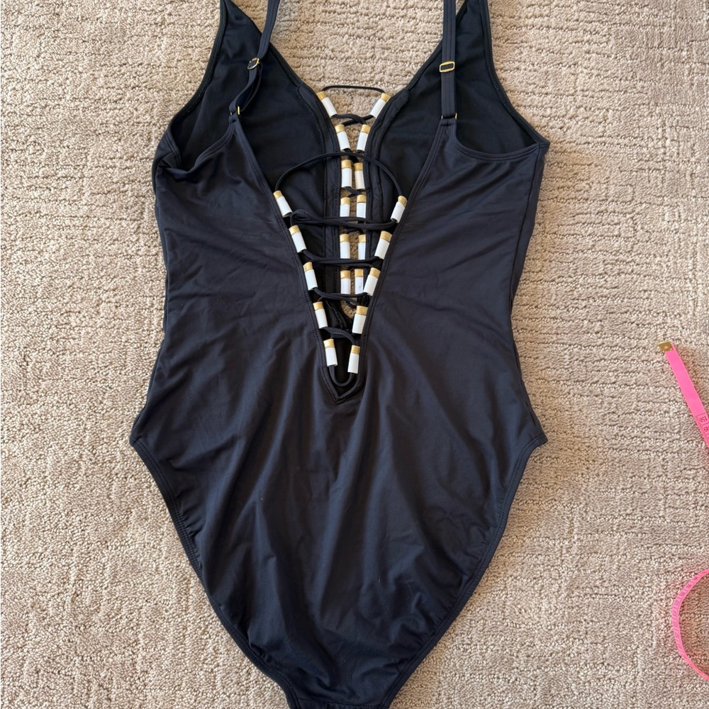 Stylish Black Kids One Piece Swimsuit
